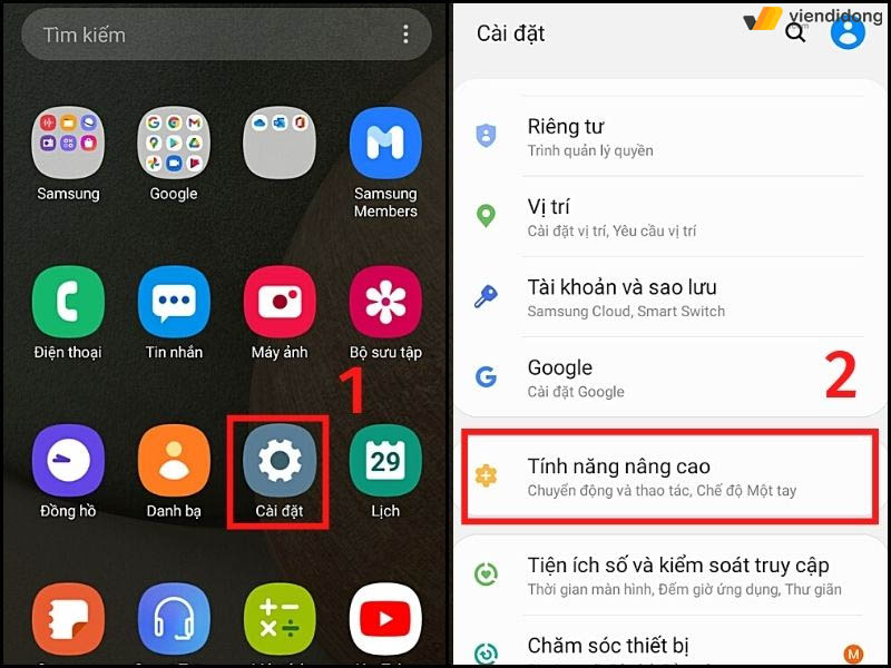 cách chụp màn hình Samsung vuốt 1