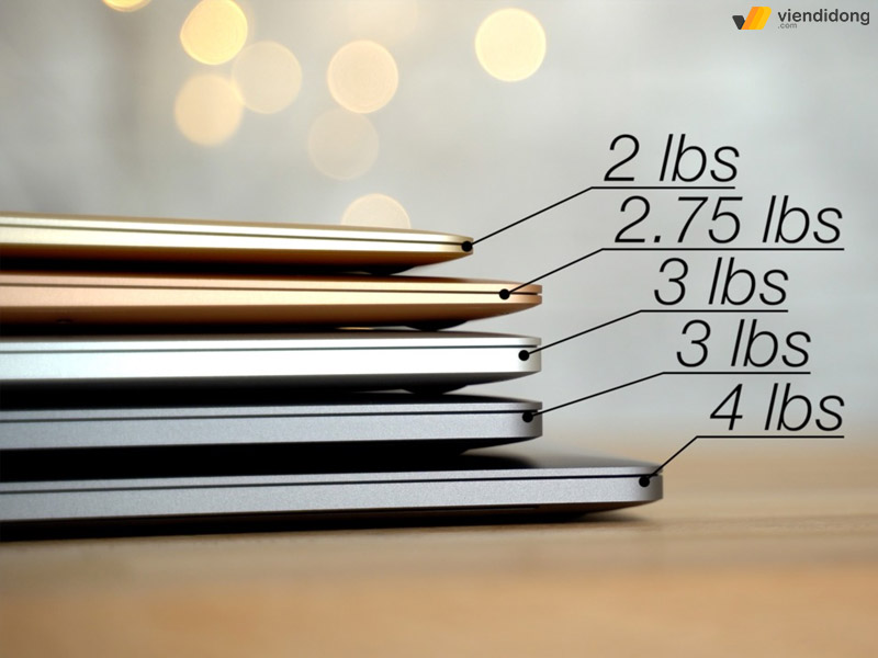 so sánh MacBook Air và Pro trọng lượng