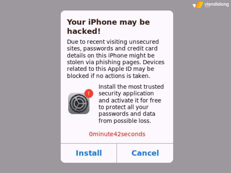 cách nhận biết điện thoại iPhone bị hack thông báo