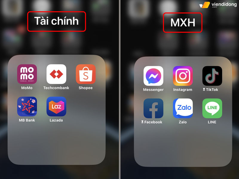 cách sắp xếp ứng dụng trên iPhone đẹp chức năng