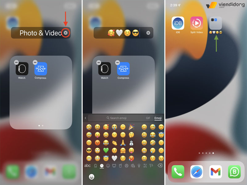 cách sắp xếp ứng dụng trên iPhone đẹp emoji
