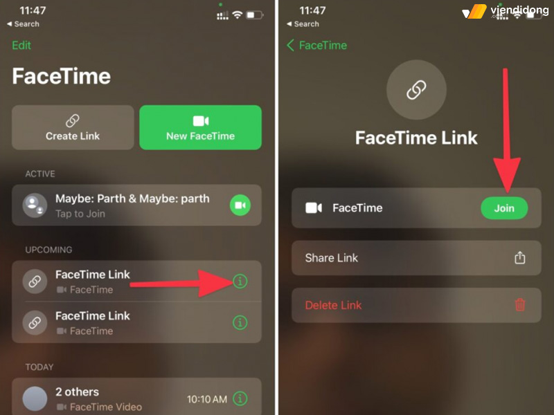 gọi FaceTime trên Android tạo link 2