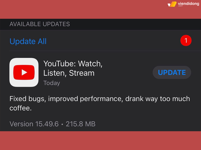 lỗi không xem được Youtube trên iPhone cập nhật