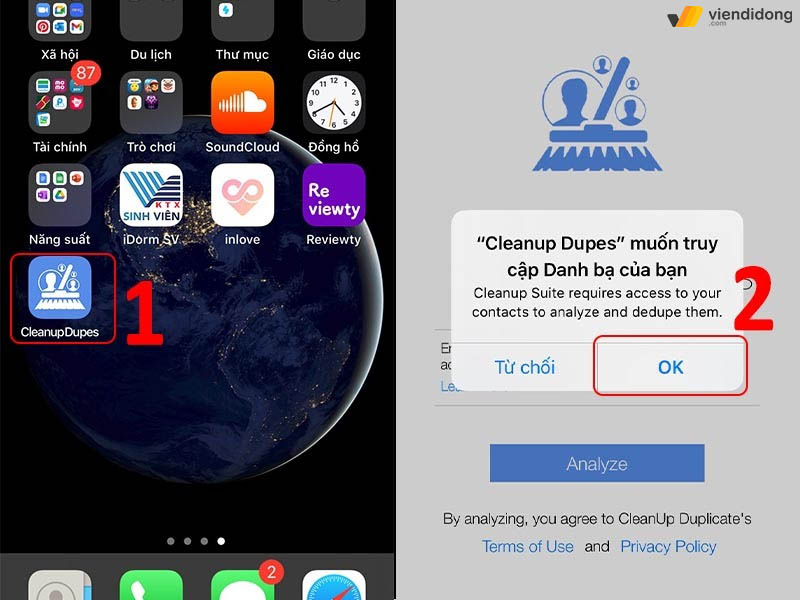 cách xoá danh bạ trên iPhone cleanup 1