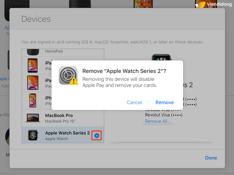 tìm Apple Watch bị mất xoá thẻ