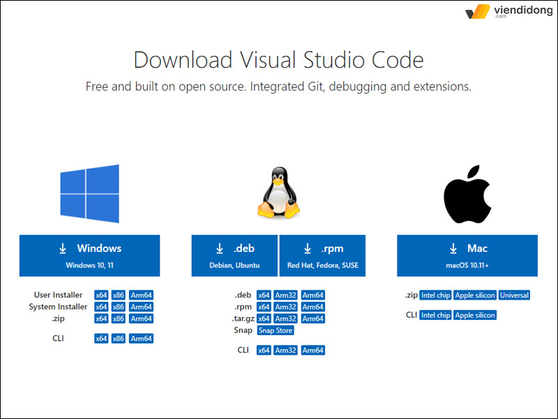 Visual Studio Code hệ điều hành