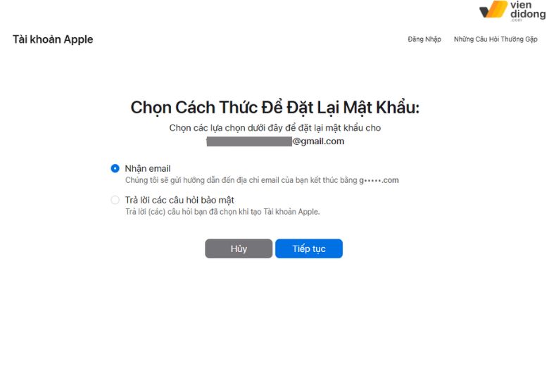 Cách lấy lại iCloudCách lấy lại iCloud khi mất số điện thoại bằng Gmail Apple ID 3