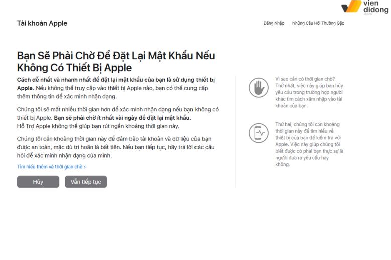 Cách lấy lại iCloud khi mất số điện thoại bằng thiết bị khác