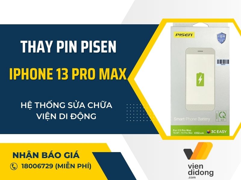 Thay pin Pisen iPhone 13 Pro Max