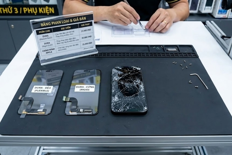 giá thay màn hình Dura iPhone 15 Pro