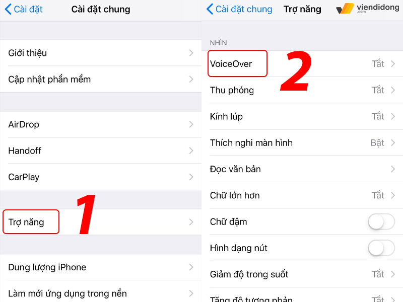 cách tắt VoiceOver trên iPhone khi tắt màn hình sử dụng 2