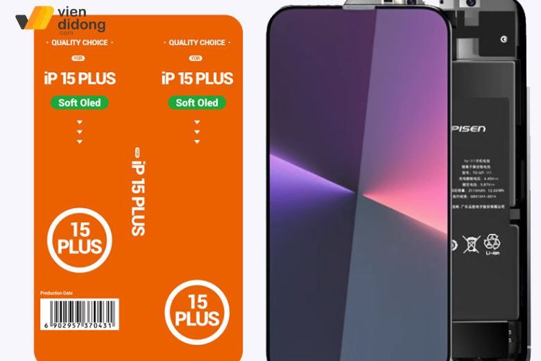 Thay màn hình Pisen iPhone 15 Plus