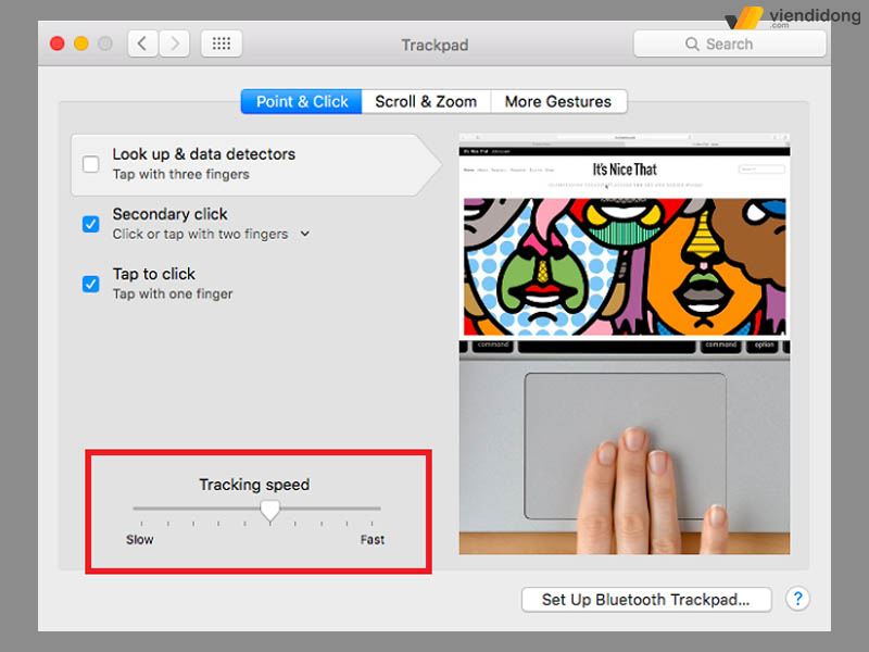 Trackpad Macbook không click được tracking