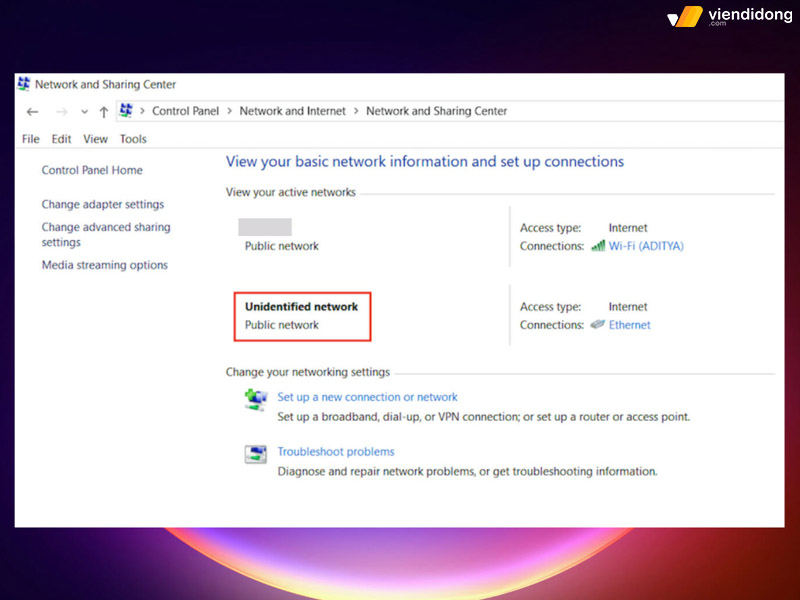 lỗi Unidentified Network nguyên nhân