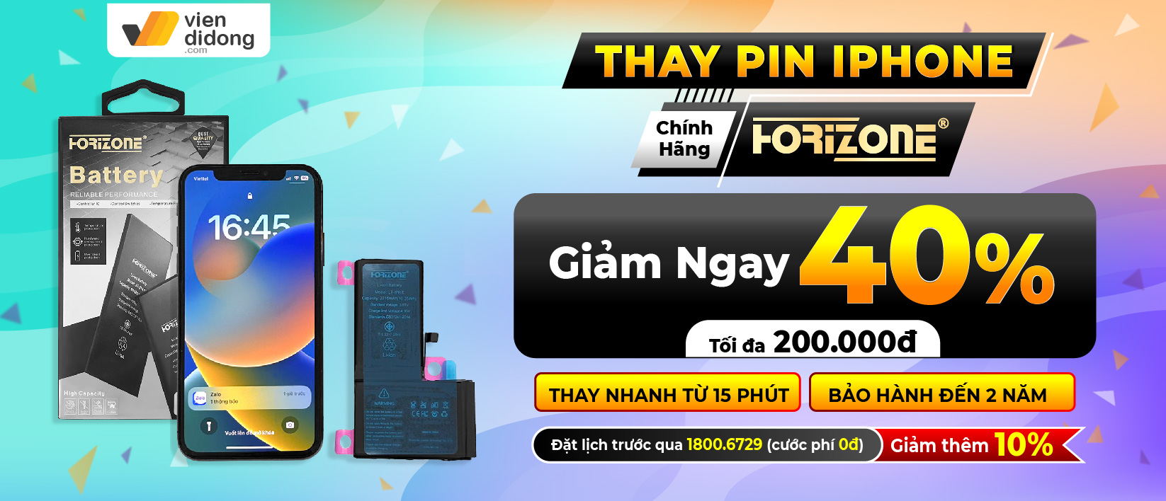 Thay pin Horizone – Giảm đến 40%