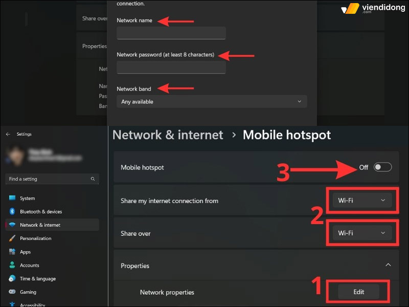 cách kết nối WiFi cho Laptop phát 2