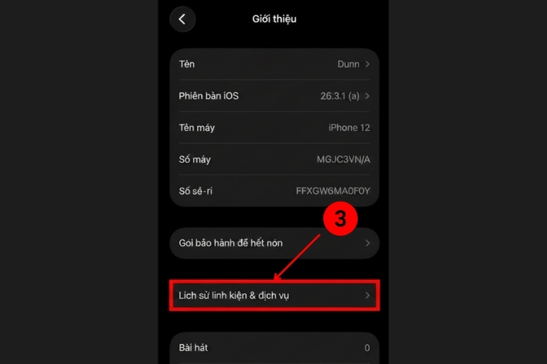 Cách kiểm tra lịch sử linh kiện và dịch vụ trên điện thoại iPhone