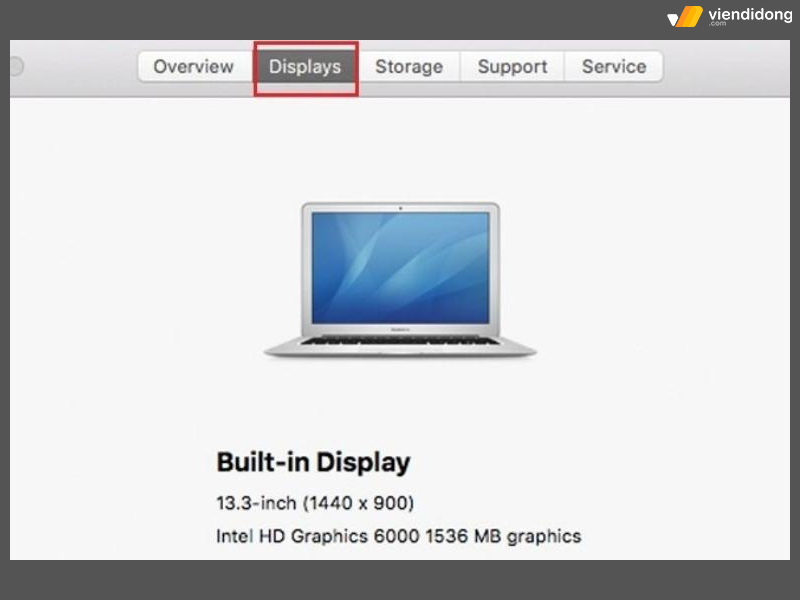 kiểm tra cấu hình MacBook display