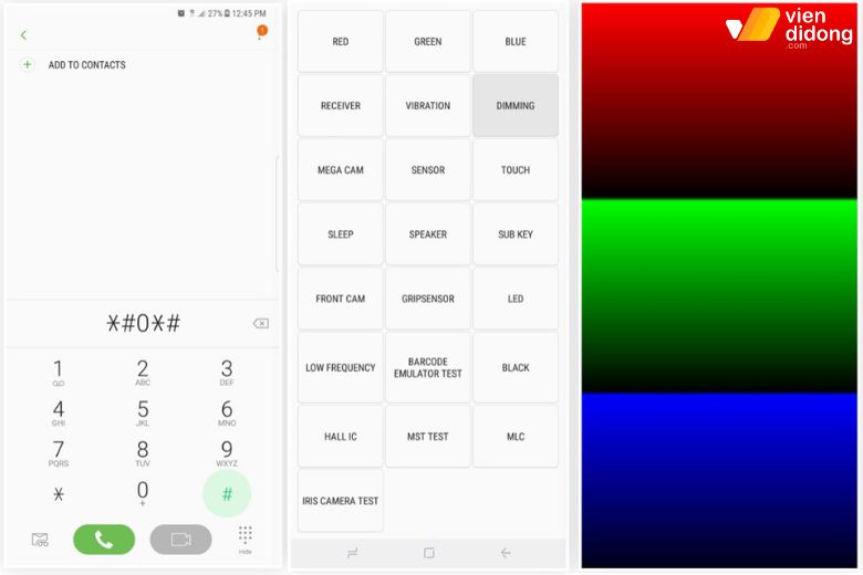 Mã test hỗ trợ phát hiện màn hình Samsung bị lỗi hiển thị