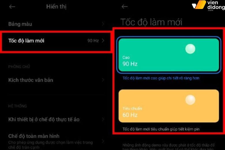 Điều chỉnh tần số quét hỗ trợ xử lý một số lỗi màn hình Samsung