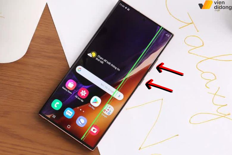 Chụp màn hình giúp xác định lỗi màn hình Samsung do phần mềm hay phần cứng