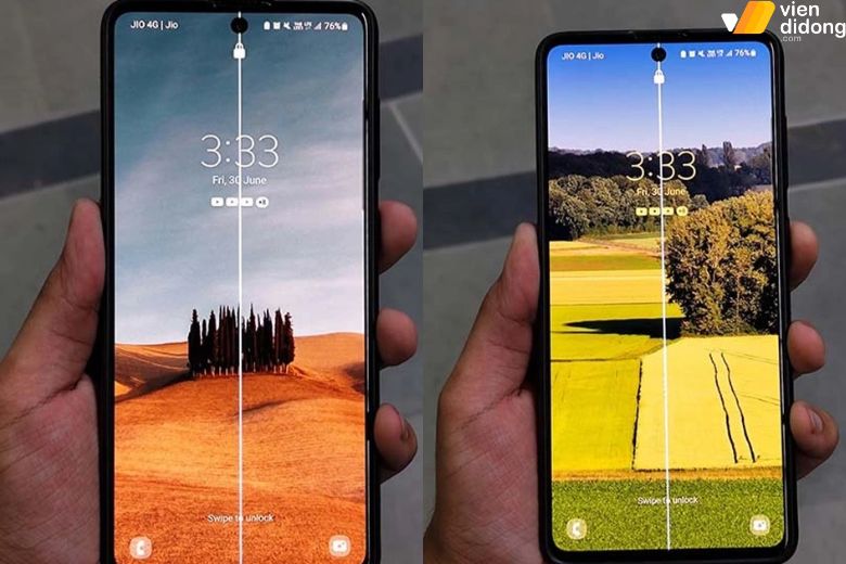 Lỗi tấm nền có thể khiến màn hình Samsung bị lỗi sọc hoặc ám màu