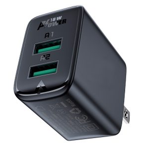 Củ sạc ACEFAST 2 cổng QC18W (USB-A+USB-A) (US) - A35