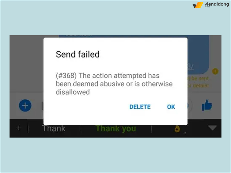 Messenger không gửi được tin nhắn vi phạm