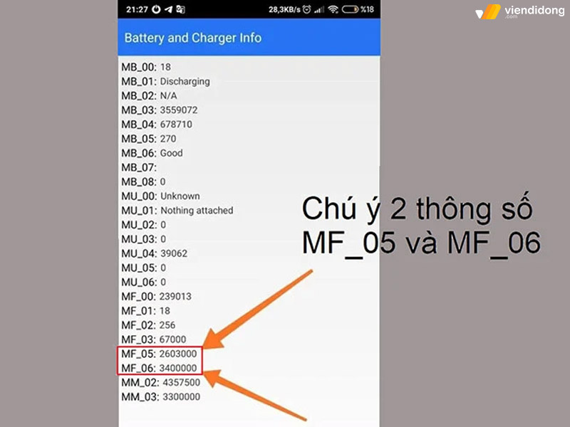 cách kiểm tra độ chai pin Xiaomi mã 1