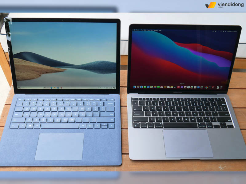 so sánh Macbook Air M1 và Macbook Pro M1 màn hình