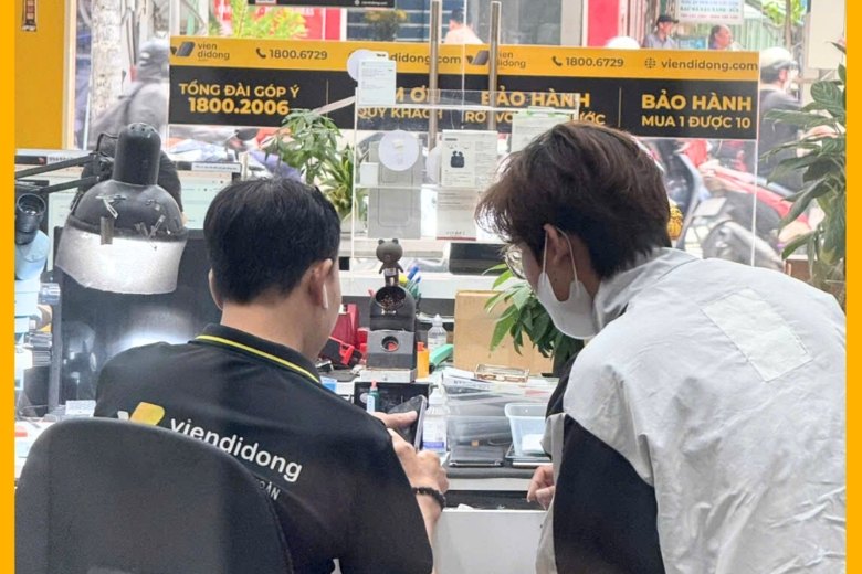 Quy trình thay cụm nguồn iPhone 14 Pro Viện Di Động chuyên nghiệp, rõ ràng 