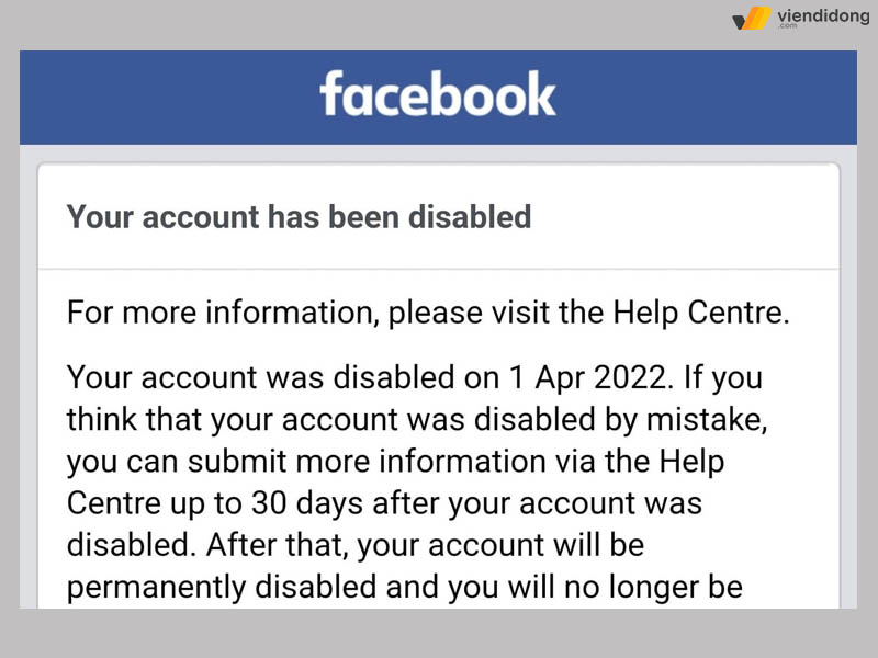 lỗi đăng nhập Facebook vô hiệu hoá