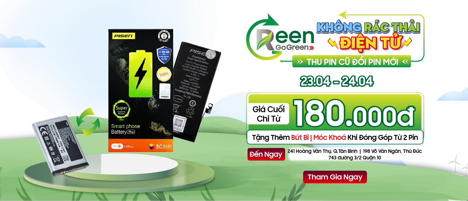 Hi Green Go Green – Thu Pin Cũ Đổi Pin Mới