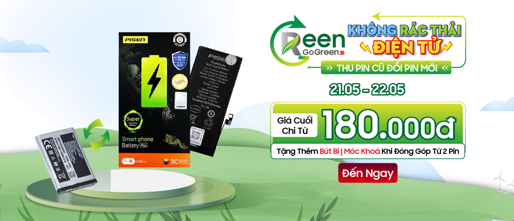 Hi Green Go Green – Thu Pin Cũ Đổi Pin Mới