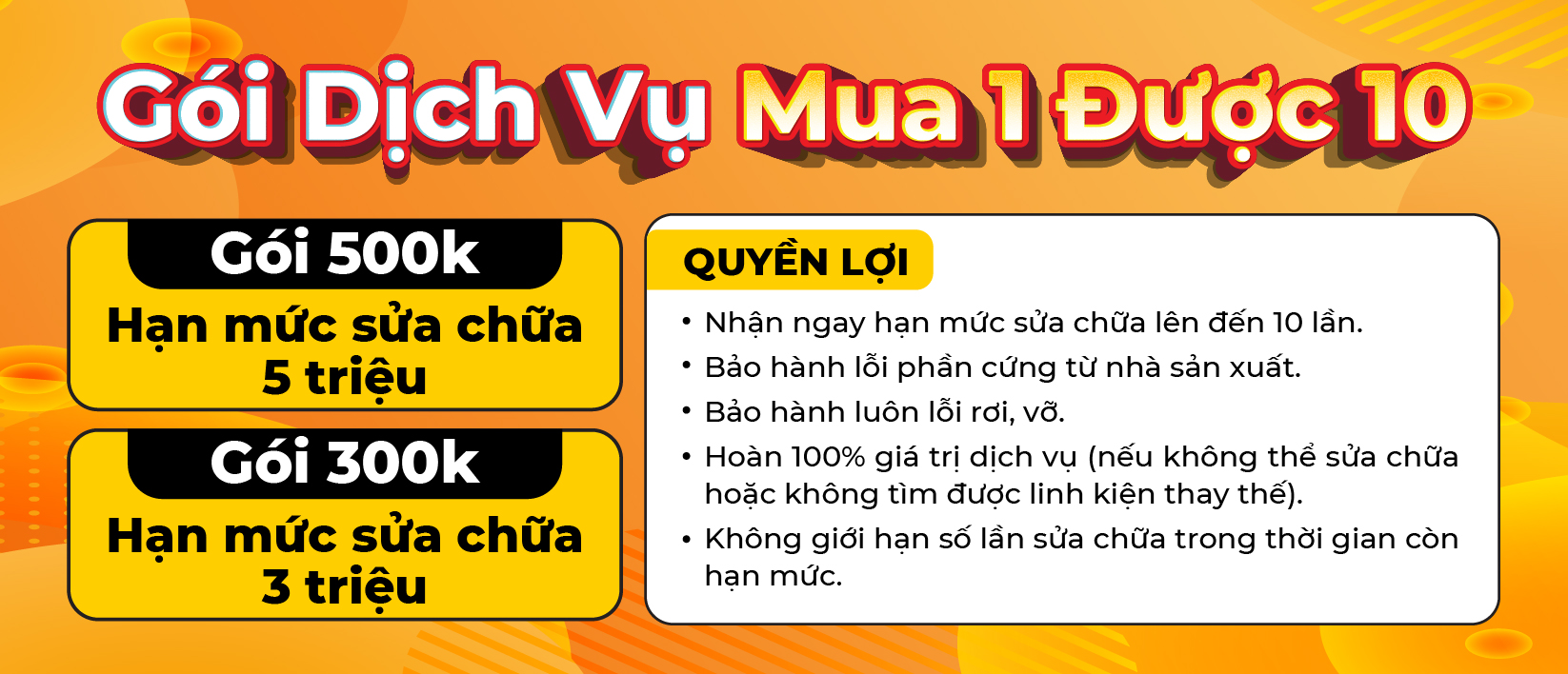 Gói Dịch Vụ Mua 1 được 10