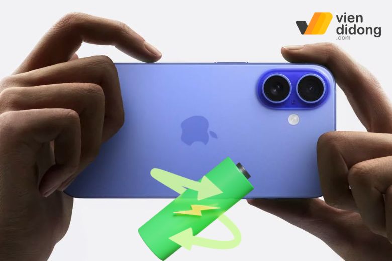 Thời lượng pin trên iPhone 16 lên đến 22 giờ sử dụng thỏa thích