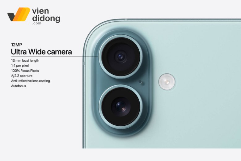 Cảm biến 48MP và camera siêu rộng 12MP trên sản phẩm 16 Plus 256GB