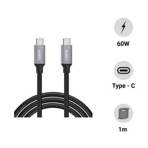 Cáp sạc Aukey C-C Aukey CB-CD5 1m màu đen (Likenew) Cáp sạc Aukey C-C Aukey CB-CD5 1m màu đen (Likenew)