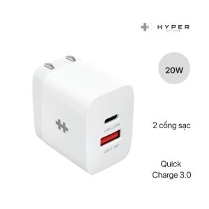 Sạc 2 Cổng HYPERJUICE 20W Charger Small Size - HJ205 - Trắng (Cũ)