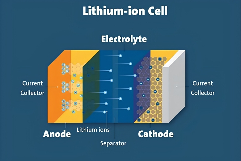 cấu trúc phôi pin Lithium-ion trên pin iPhone 15 Plus