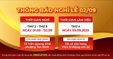 Thông báo nghỉ lễ 2/9 tại Viện Di Động