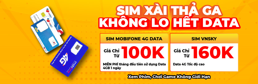 Sim xài thả ga – Không lo hết Data