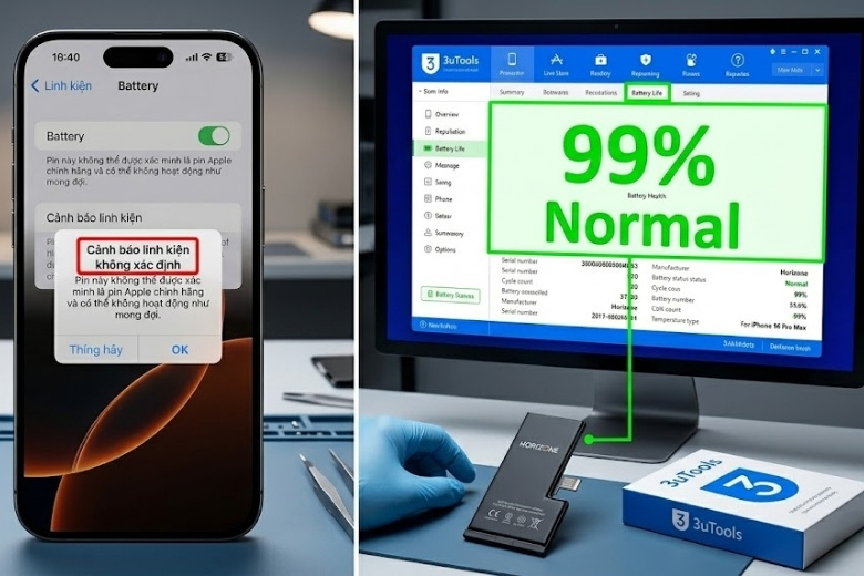 Khả năng đồng bộ iOS 18 khi thay pin iPhone 16 Pro