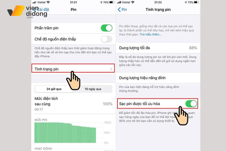 Cách bật chế độ tự ngắt pin khi sạc đầy của iPhone 5 Cách bật chế độ tự ngắt sạc iPhone