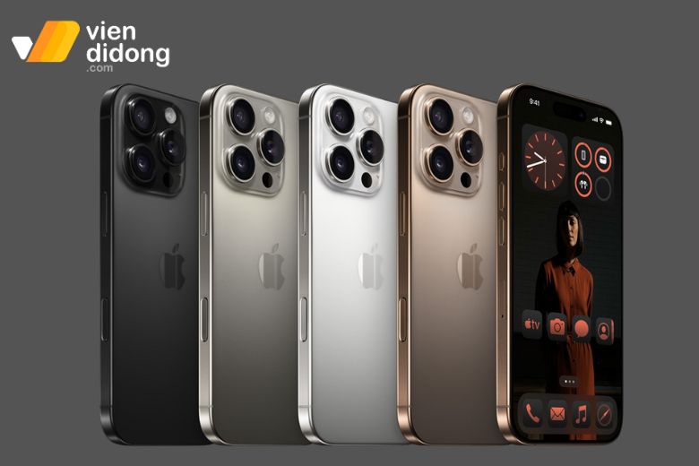 iPhone 16 Pro và Pro Max có 4 màu titan cao cấp, thể hiện phong cách và đẳng cấp