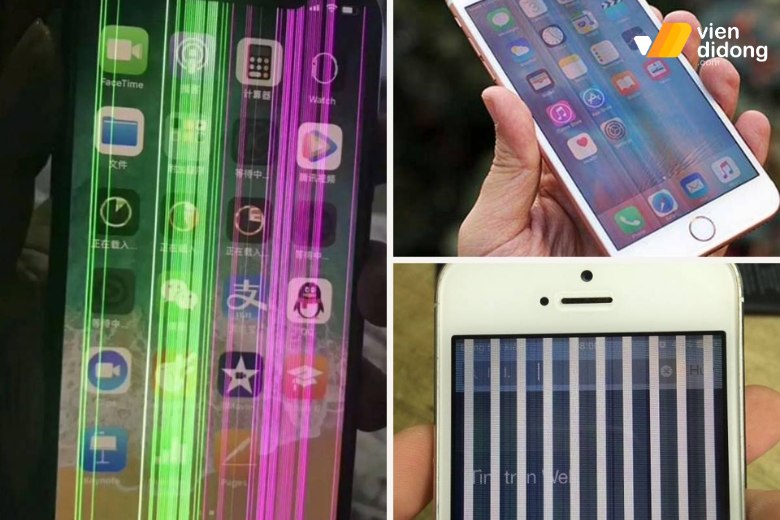 Màn hình iPhone bị sọc xanh lá, sọc xanh đứng là do đâu? 8 Màn hình iPhone bị sọc xanh