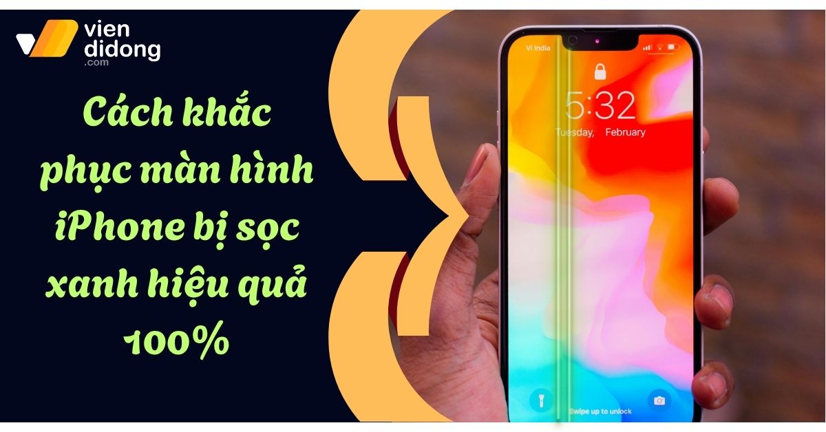 Màn hình iPhone bị sọc xanh