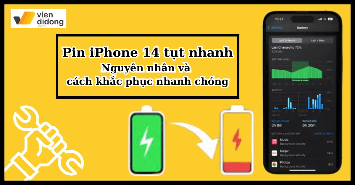 Pin iPhone 14 tụt nhanh: Nguyên nhân và cách khắc phục nhanh chóng