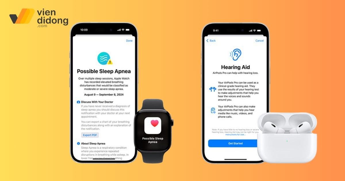 Apple ra mắt tính năng phát hiện ngưng thở khi ngủ và hỗ trợ thính giác tại Việt Nam