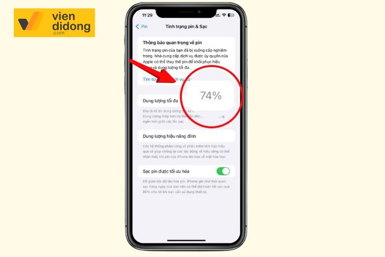 pin iPhone 14 Pro Max kém chất lượng